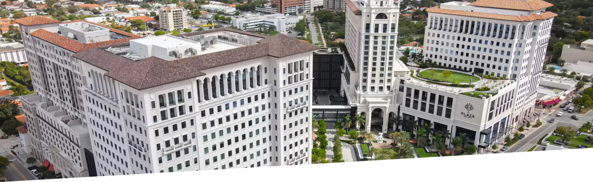 Aerial view of the Plaza Coral Gables front