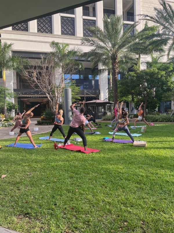Yoga on the lawn